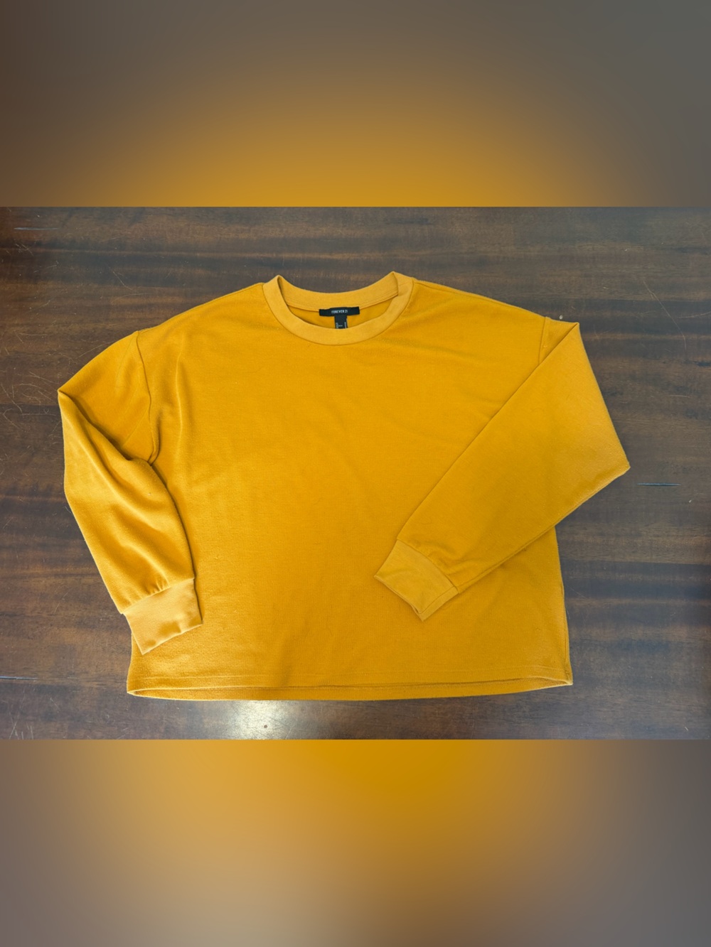 Forever 21 Mustard Yellow Long Sleeve Crewneck Shirt